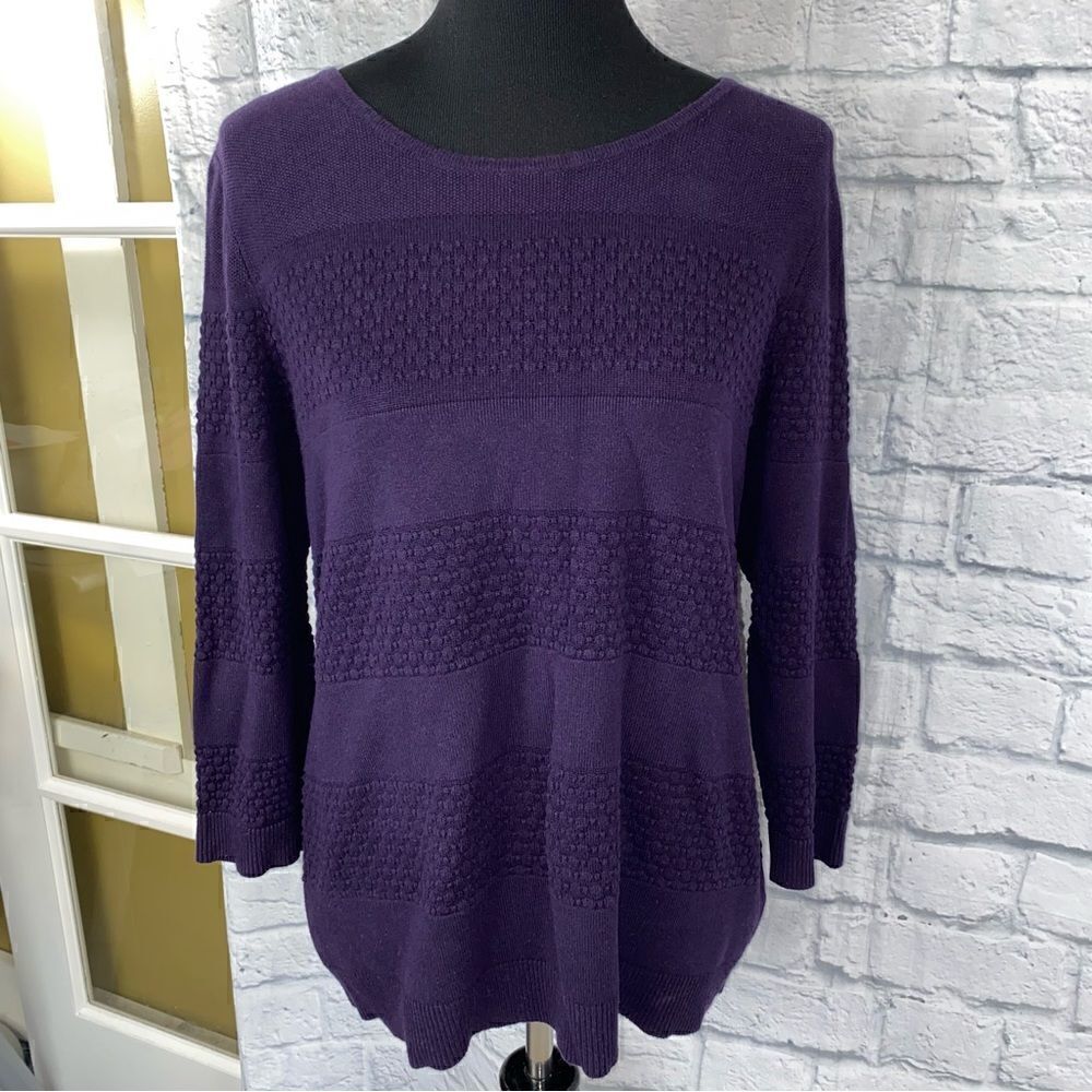 Croft & barrow scoopneck Longsleeve textured sweater sz L women